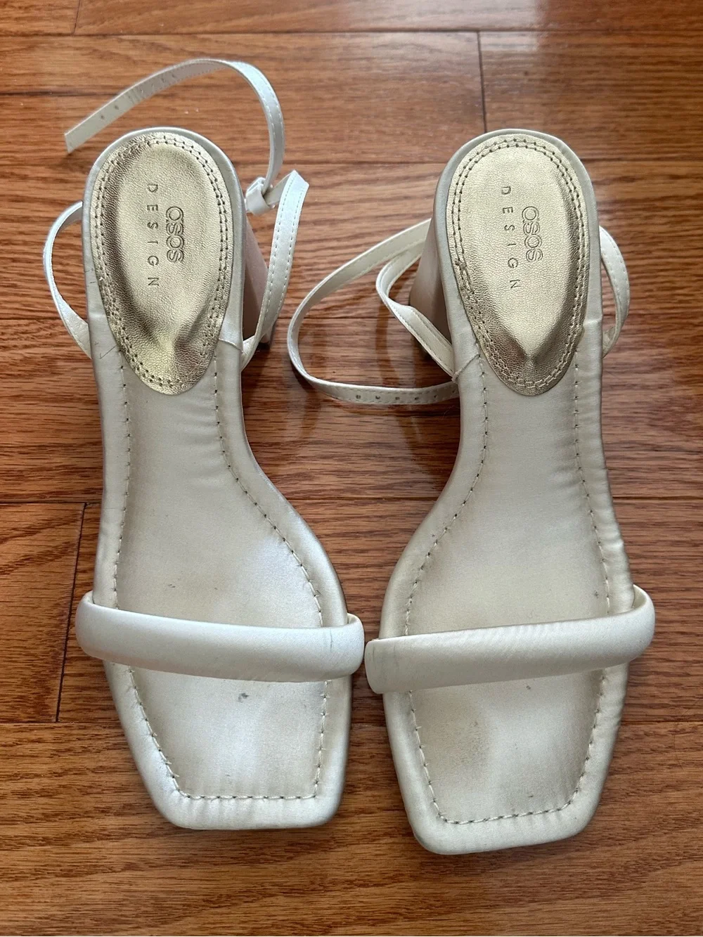 Women's White Strappy Block Heel Sandals - Picture 2 of 4
